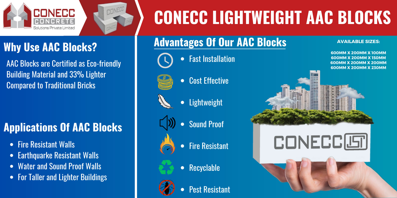 Conecc AAC Blocks benefits